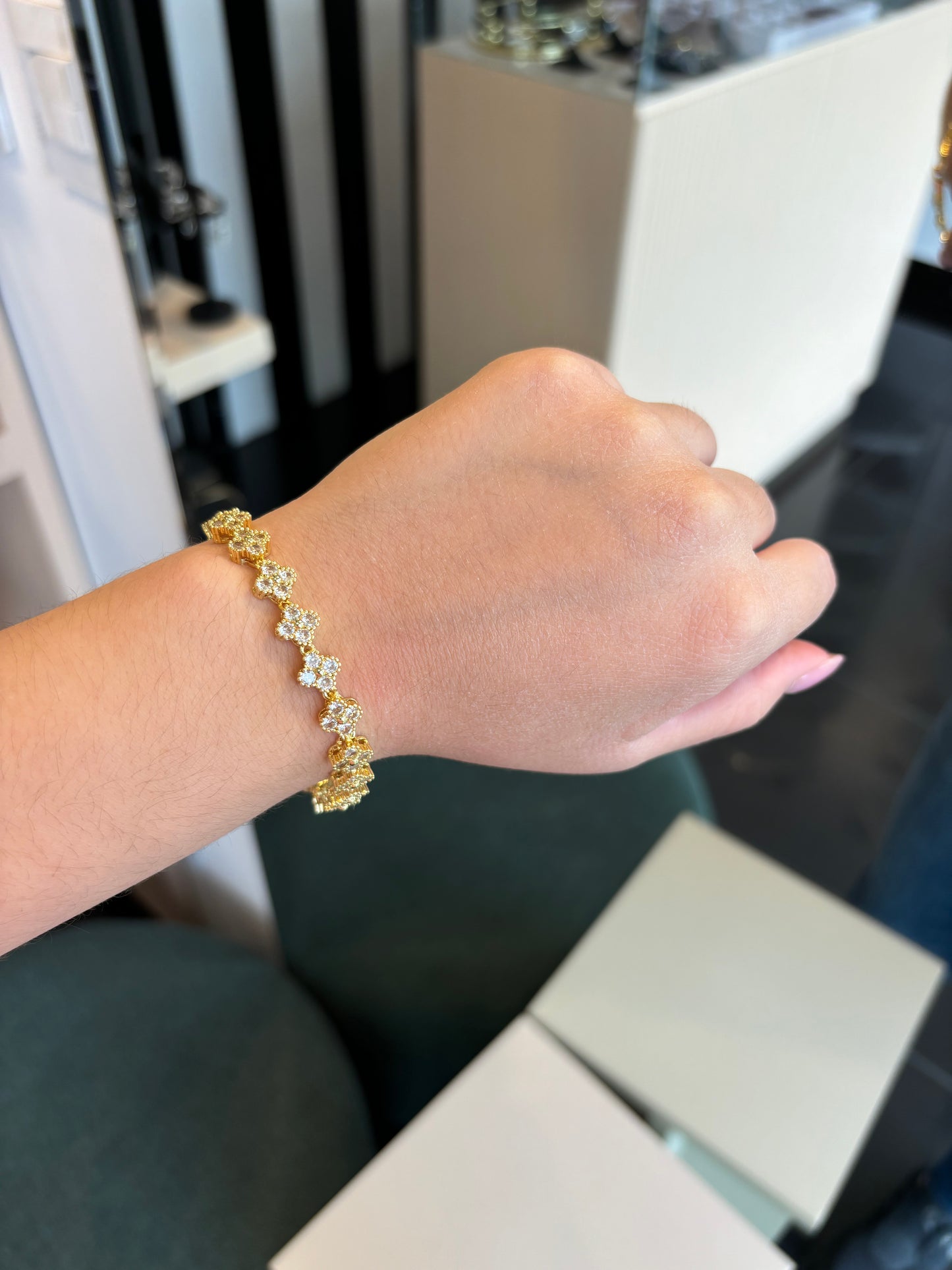 Pulsera flores gold