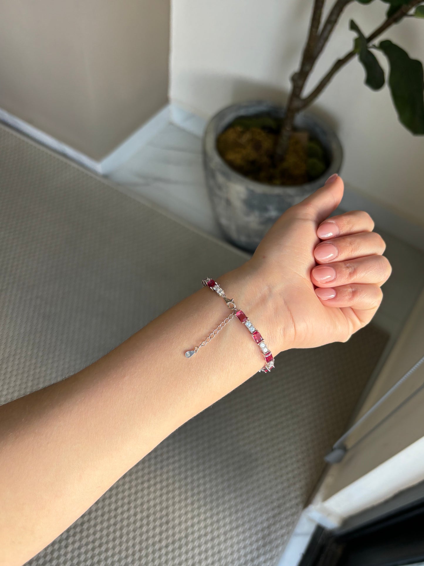 Pulsera Rubi Plata.925