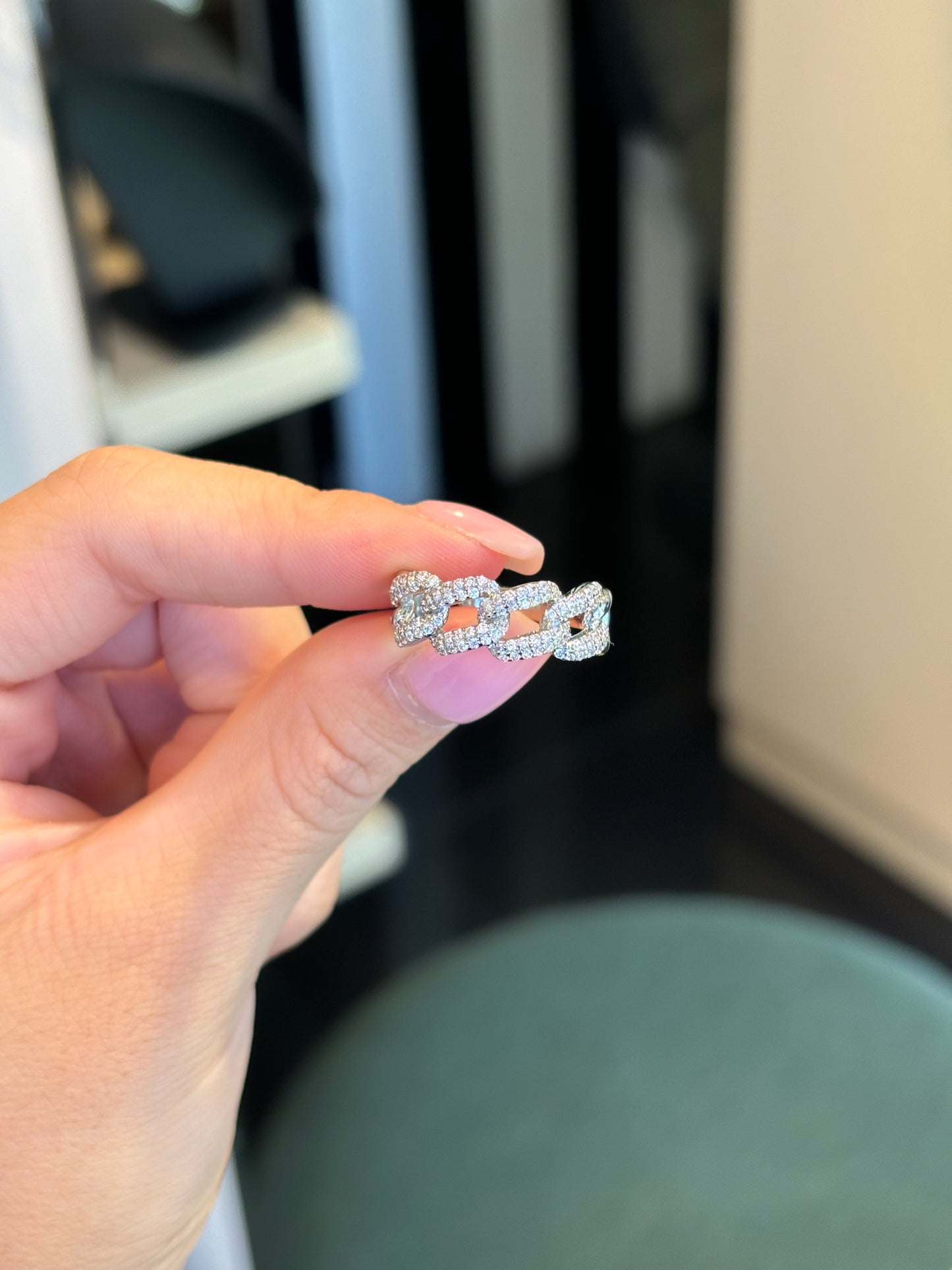 Anillo chain plata ajustable