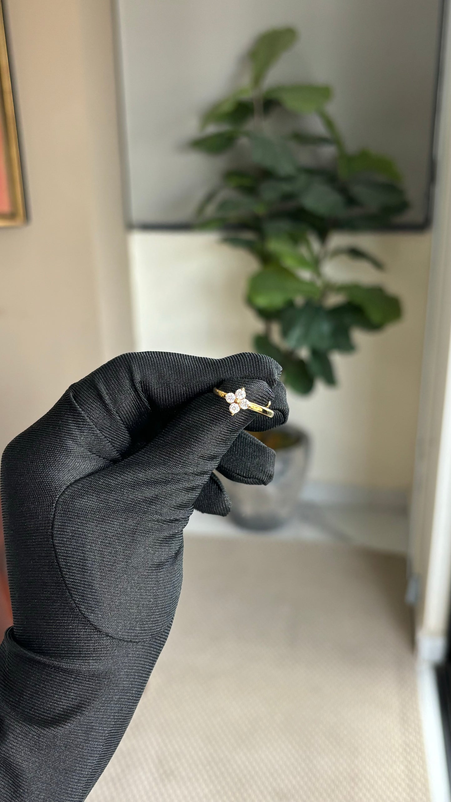 Anillo flor ajustable gold