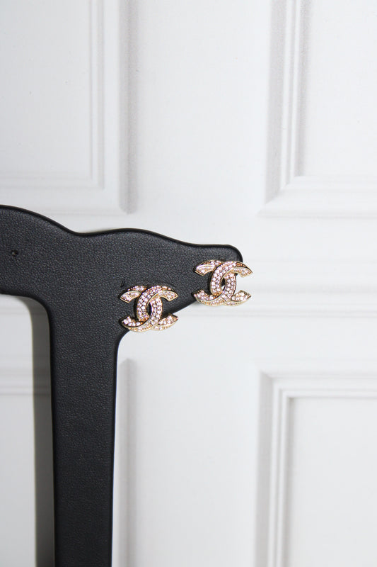 Aretes Chanel gold zirconias