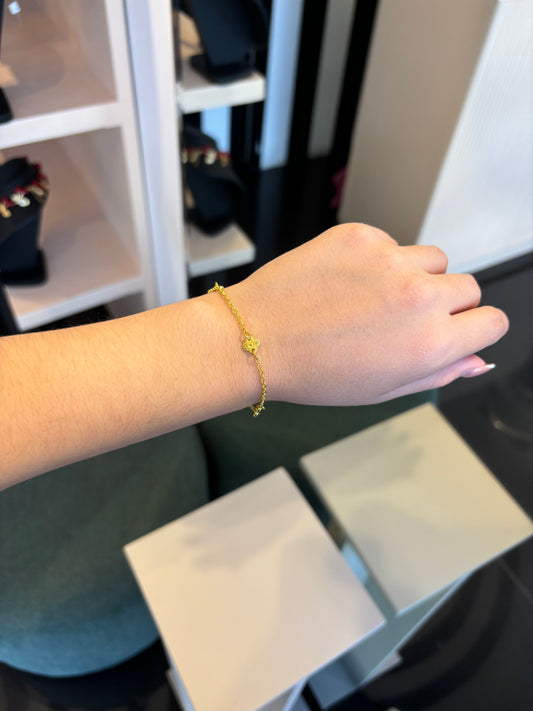 Pulsera flores mini gold
