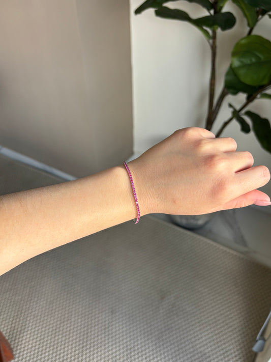 Pulsera Tennis Rubi 1.5mm Plata.925
