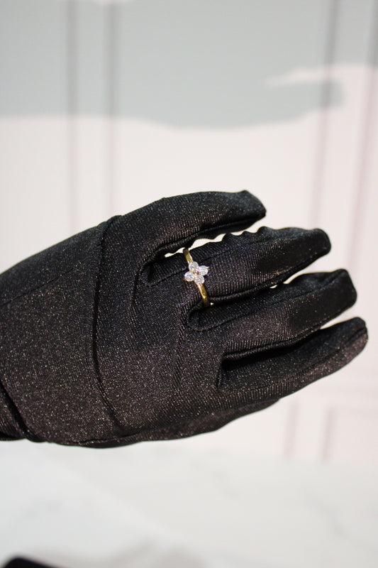 Anillo flor ajustable gold
