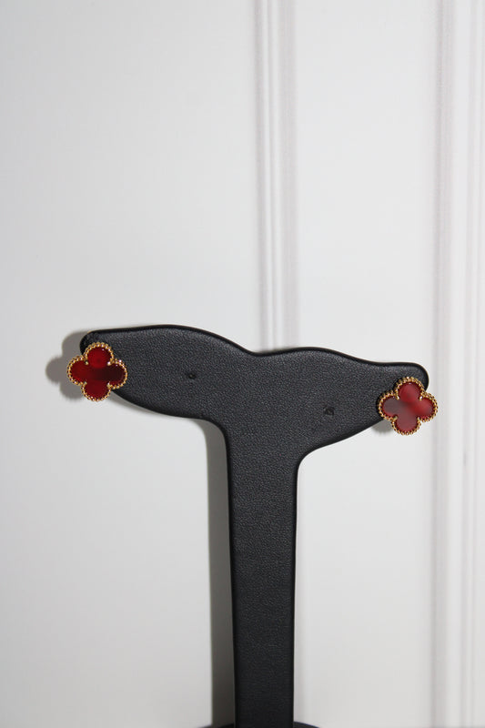 Aretes flor VCA tintos