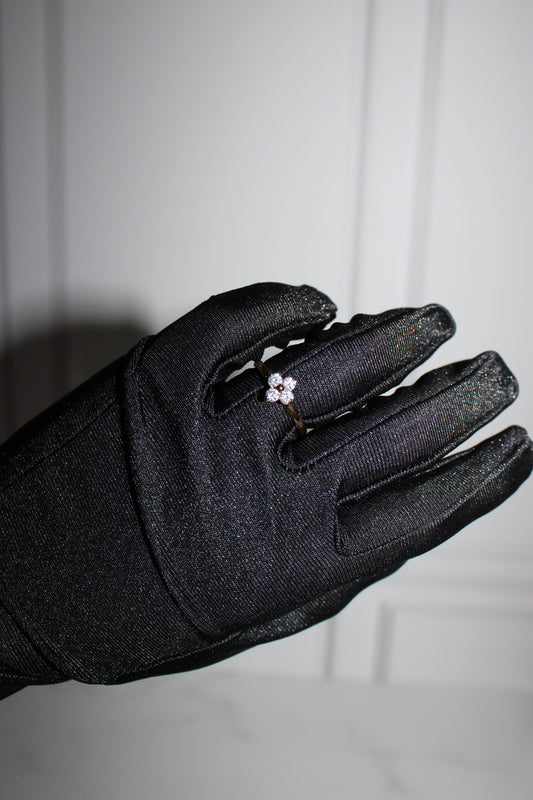 Anillo flor ajustable silver