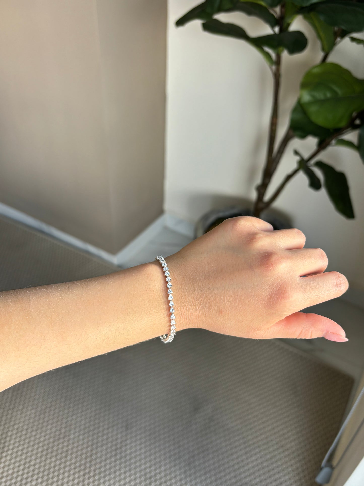 Pulsera Corazones Mini Plata.925