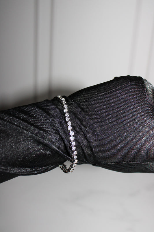 Pulsera corazones Plata.925