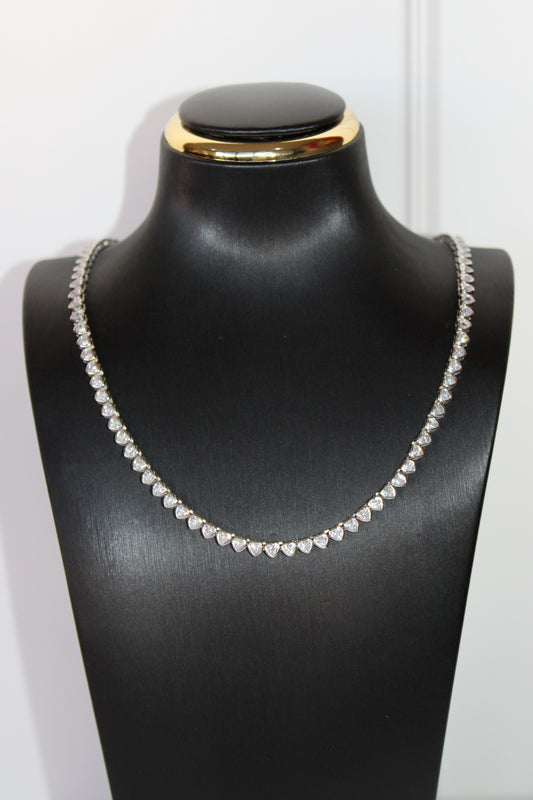 Collar Corazones Plata.925