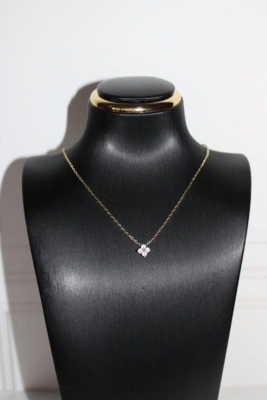 Collar flor mini dorado