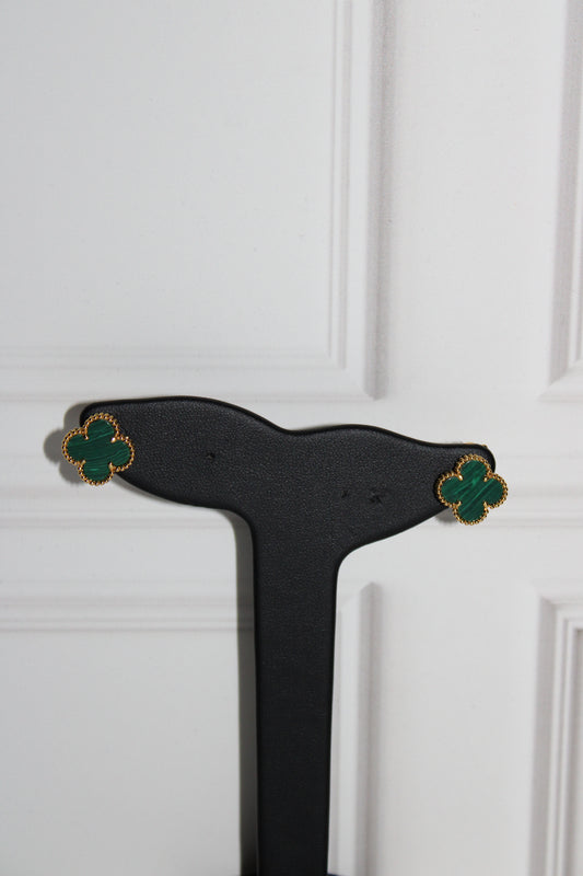 Aretes flor VCA verde