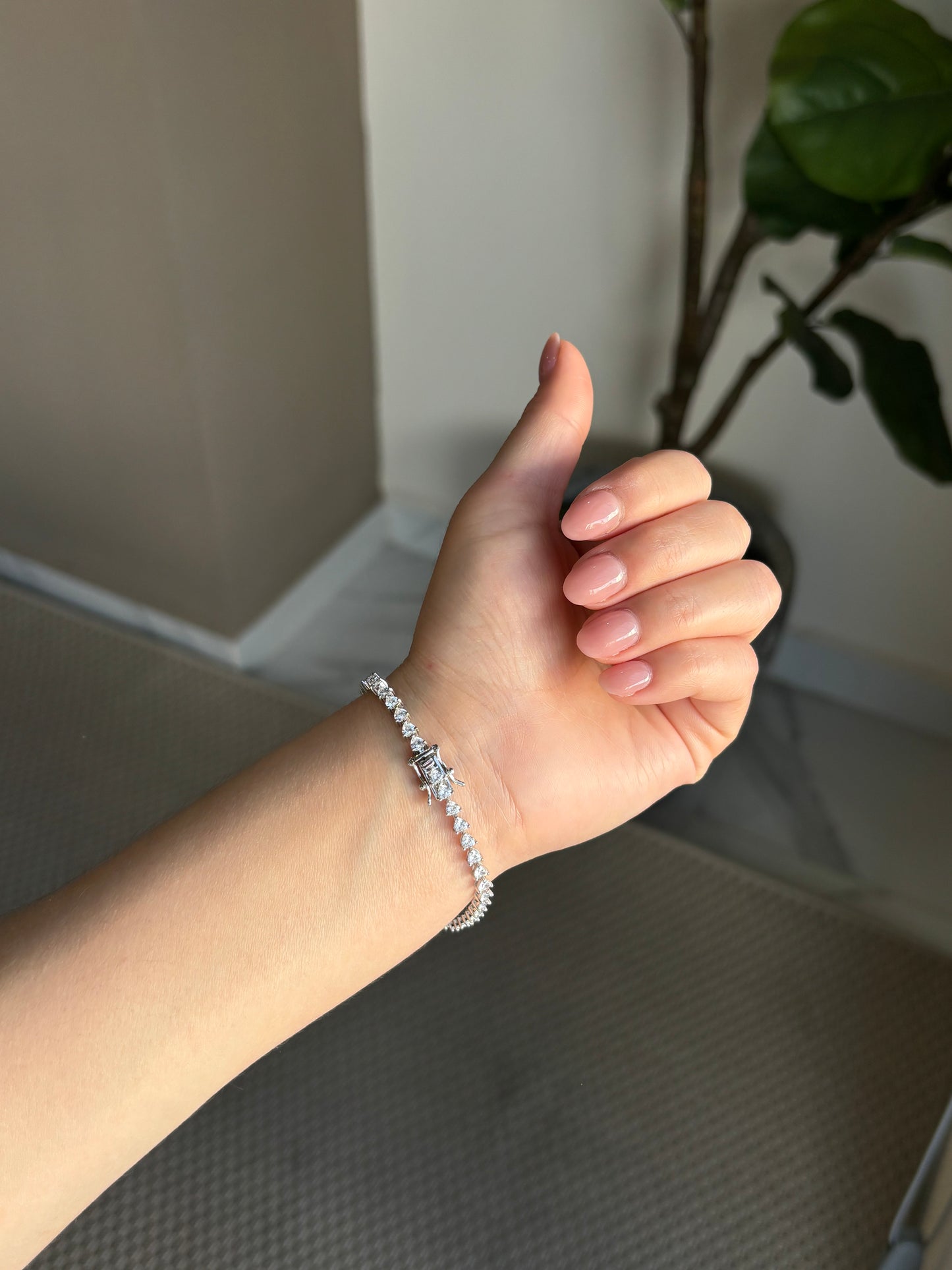 Pulsera Corazones Mini Plata.925
