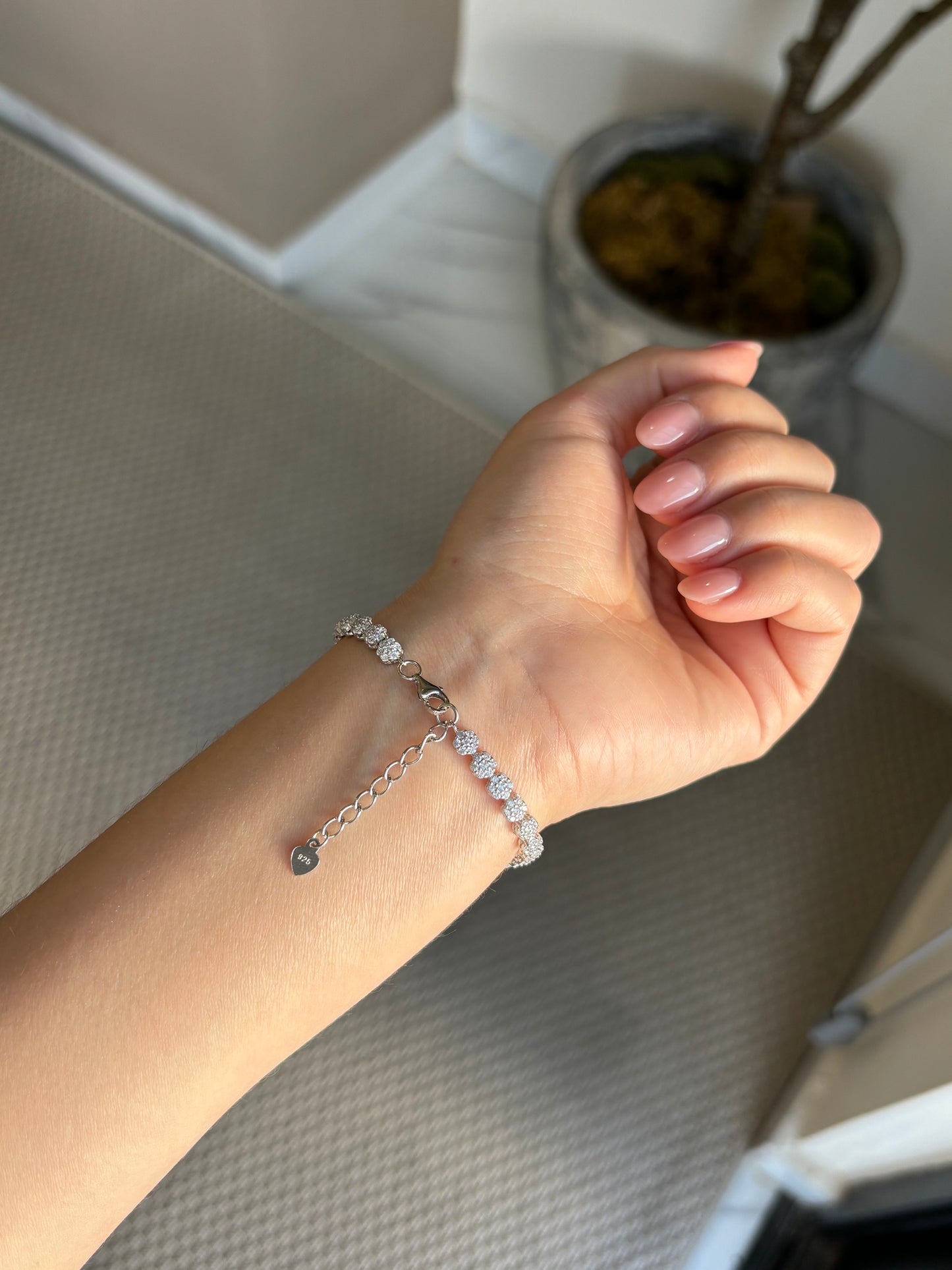 Pulsera mini flores Plata.925