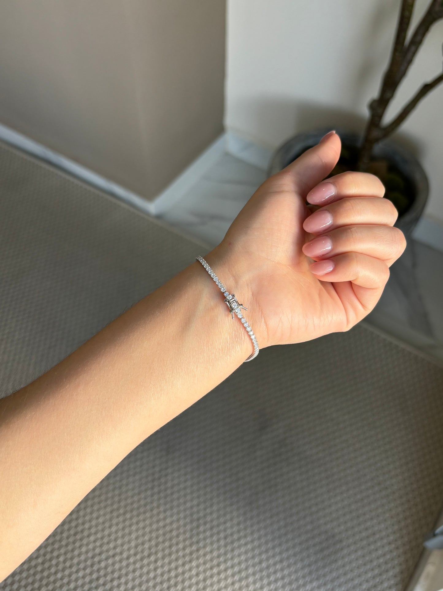 Pulsera Tennis de broche Plata.925