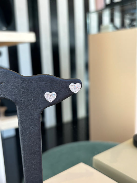 Aretes corazón baguette