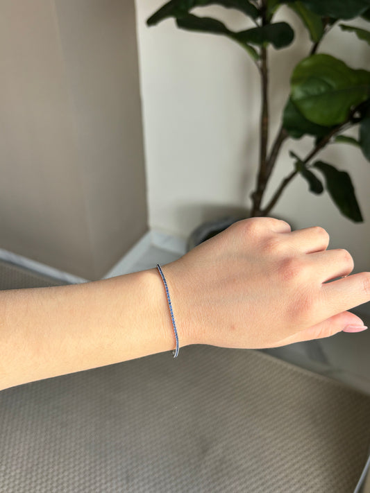 Pulsera Tennis azul 1.5mm Plata.925