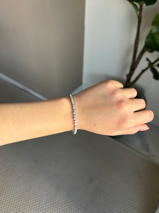 Pulsera corazones Plata.925