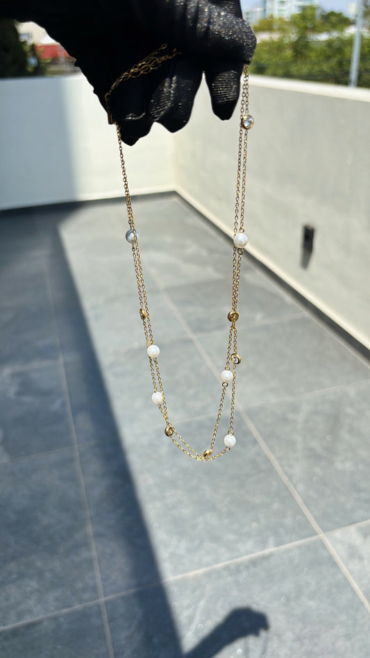 Collar perlas doble