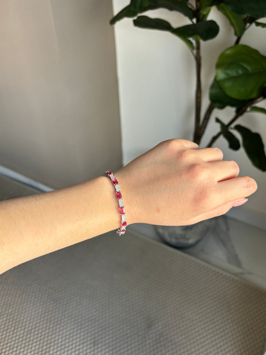 Pulsera Rubi Plata.925