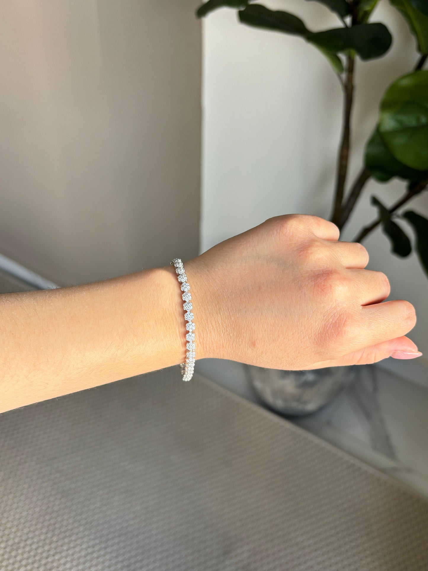 Pulsera mini flores Plata.925