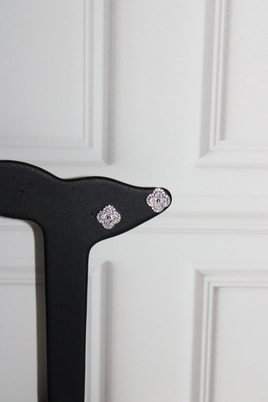 Aretes flor plata