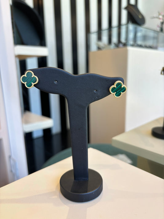 Aretes flor VCA verde