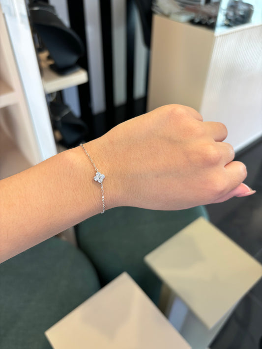 Pulsera flor plata.925