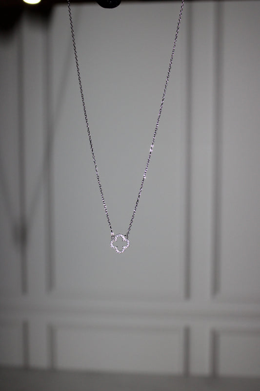 Collar flor plata.925