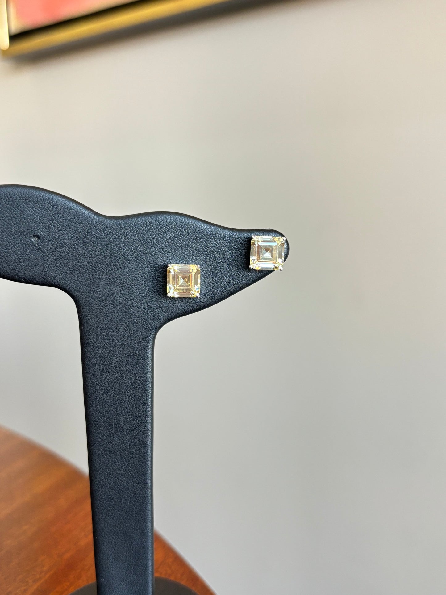 Aretes Gema Amarilla Plata.925