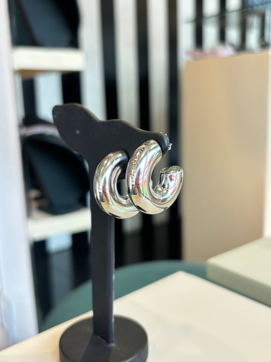 Aretes chunky silver